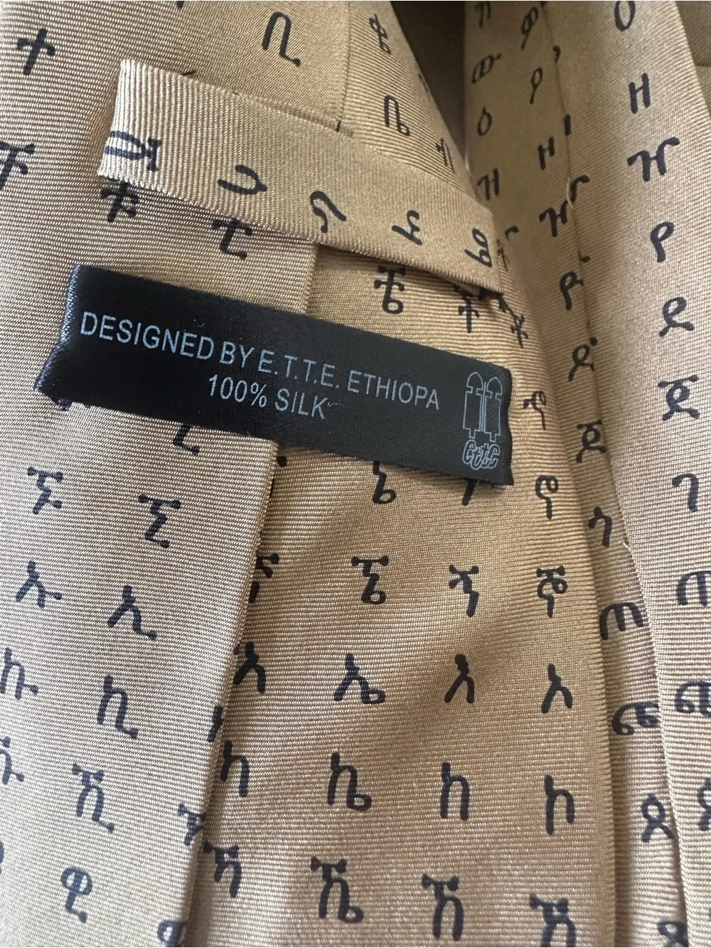 Habesha Amharic Ge’ez Fidel Alphabet Script Men's Silk Tie